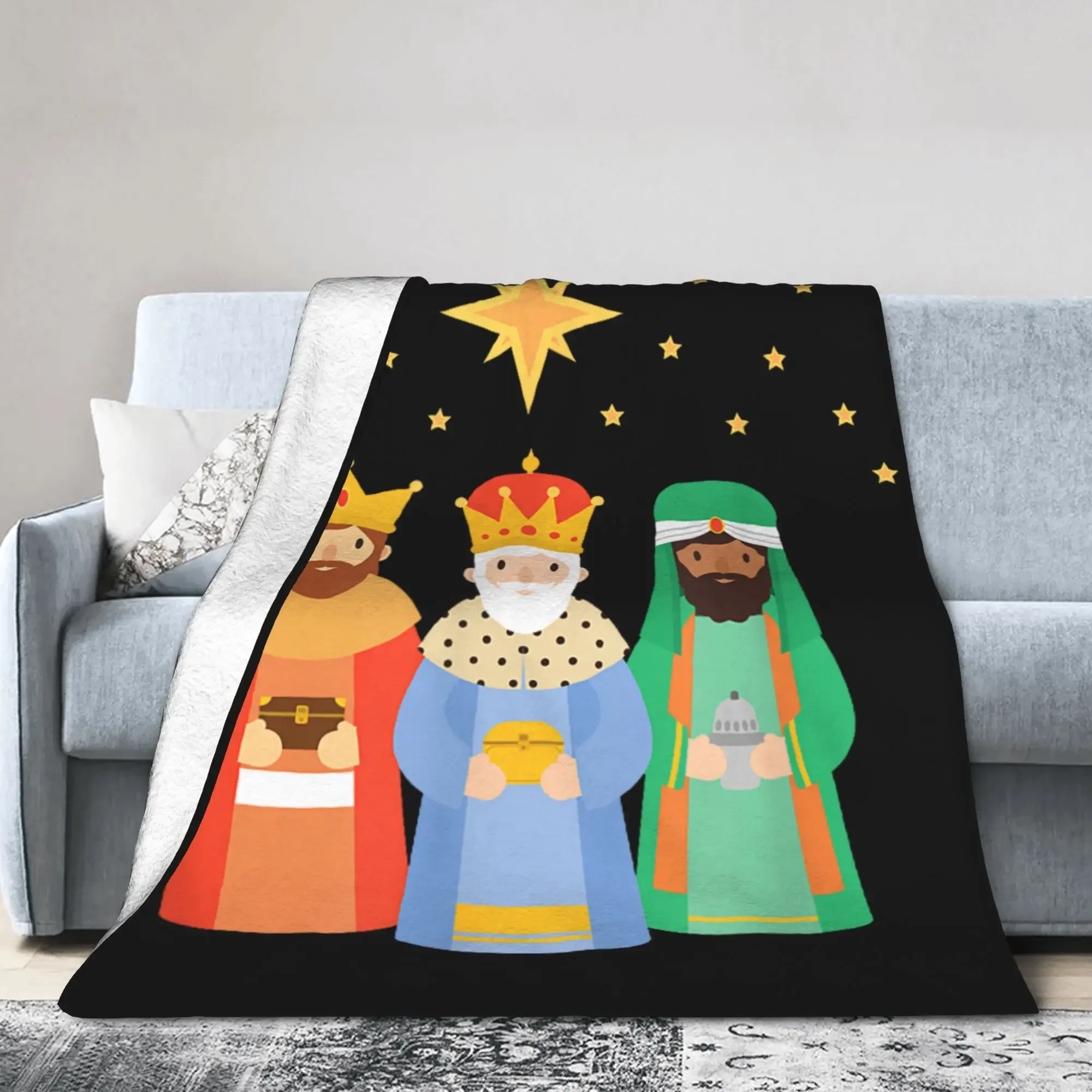 Three Kings Day Epiphany Celebration Knitted Blanket Christian Flannel Throw for Bed Couch Quilt Thin Bedspread
Three Kings Day Epiphany Celebration Knitted Blanket Christian Flannel Throw for Bed Couch Quilt Thin Bedspread