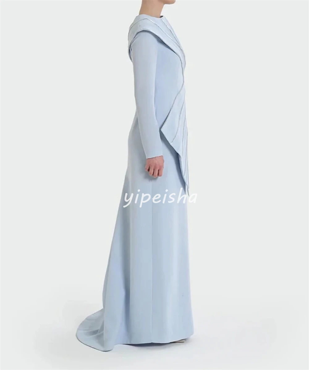 Customized Modern Style Women Jersey Ruched Pleat Straight Evening Dresses Formal O-Neck Long Sleeves Floor Lenght Prom Dresses
Customized Modern Style Women Jersey Ruched Pleat Straight Evening Dresses Formal O-Neck Long Sleeves Floor Lenght Prom Dresses