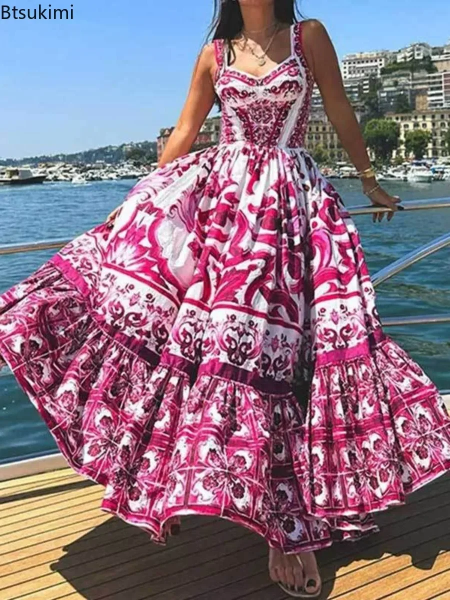 2025 Women's Summer Floral Print A Line Holiday Dress Long Maxi Beach Dresses for Girls Straps Sundress Bohemia Elegant Dress
2025 Women's Summer Floral Print A Line Holiday Dress Long Maxi Beach Dresses for Girls Straps Sundress Bohemia Elegant Dress