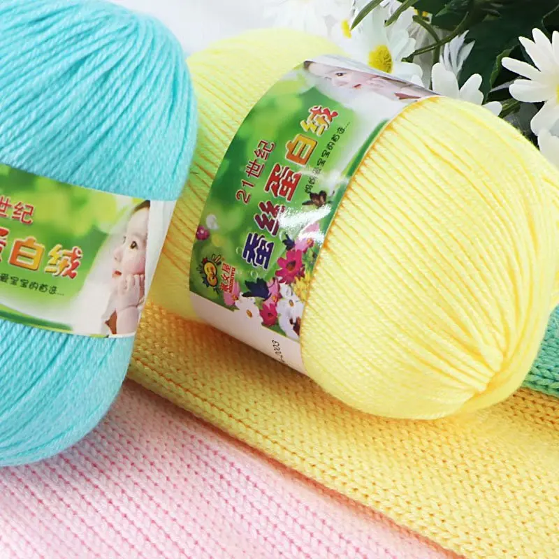 50g Wool Silk Protein Velvet Milk Cotton Yarn Children's Knitted Sweater Scarf DIY Material Bag Hand Crocheted Worsted Wool Yarn
50g Wool Silk Protein Velvet Milk Cotton Yarn Children's Knitted Sweater Scarf DIY Material Bag Hand Crocheted Worsted Wool Yarn