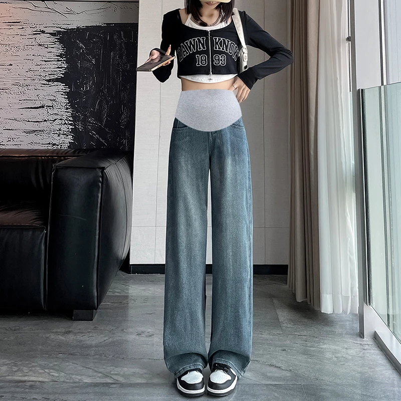 Wide Leg Denim Maternity Long Jeans Spring Autumn High Waist Support Belly Pants for Pregnant Women Retro Casual Baggy Pregnancy
Wide Leg Denim Maternity Long Jeans Spring Autumn High Waist Support Belly Pants for Pregnant Women Retro Casual Baggy Pregnancy