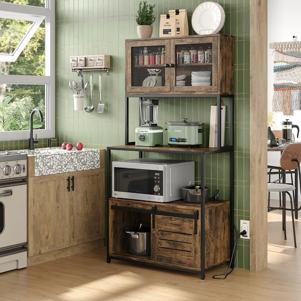 6-tier kitchen bakers rack with power outlet, industrial microwave oven stand with shelves, kitchen utility storage shelf
6-tier kitchen bakers rack with power outlet, industrial microwave oven stand with shelves, kitchen utility storage shelf