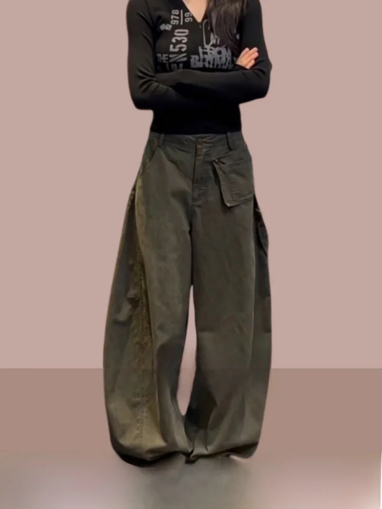 Ретро американские рабочие брюки для женщин, свободные, с высокой талией, широкие штанины, повседневные, без этикетки, прямые брюки
Ретро американские рабочие брюки для женщин, свободные, с высокой талией, широкие штанины, повседневные, без этикетки, прямые брюки