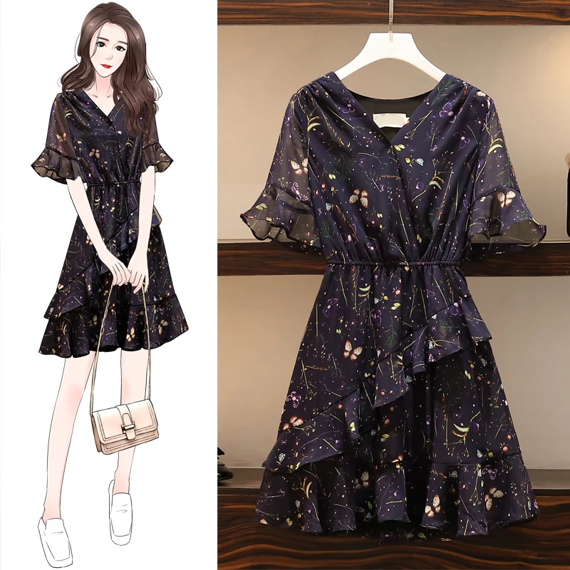 2022 Elegant Sweet Dress Women's Clothing 2022 Summer New Short Sleeve V-neck Floral Chiffon Dress p115
2022 Elegant Sweet Dress Women's Clothing 2022 Summer New Short Sleeve V-neck Floral Chiffon Dress p115