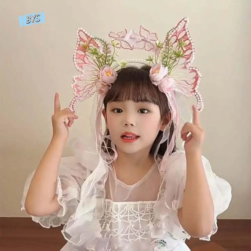 Sweet Butterfly Fairy Hair Hoop Mesh Ribbon Big Butterfly Wing Hairpins Tassels Pearl Flower Headband Festival Performance
Sweet Butterfly Fairy Hair Hoop Mesh Ribbon Big Butterfly Wing Hairpins Tassels Pearl Flower Headband Festival Performance
