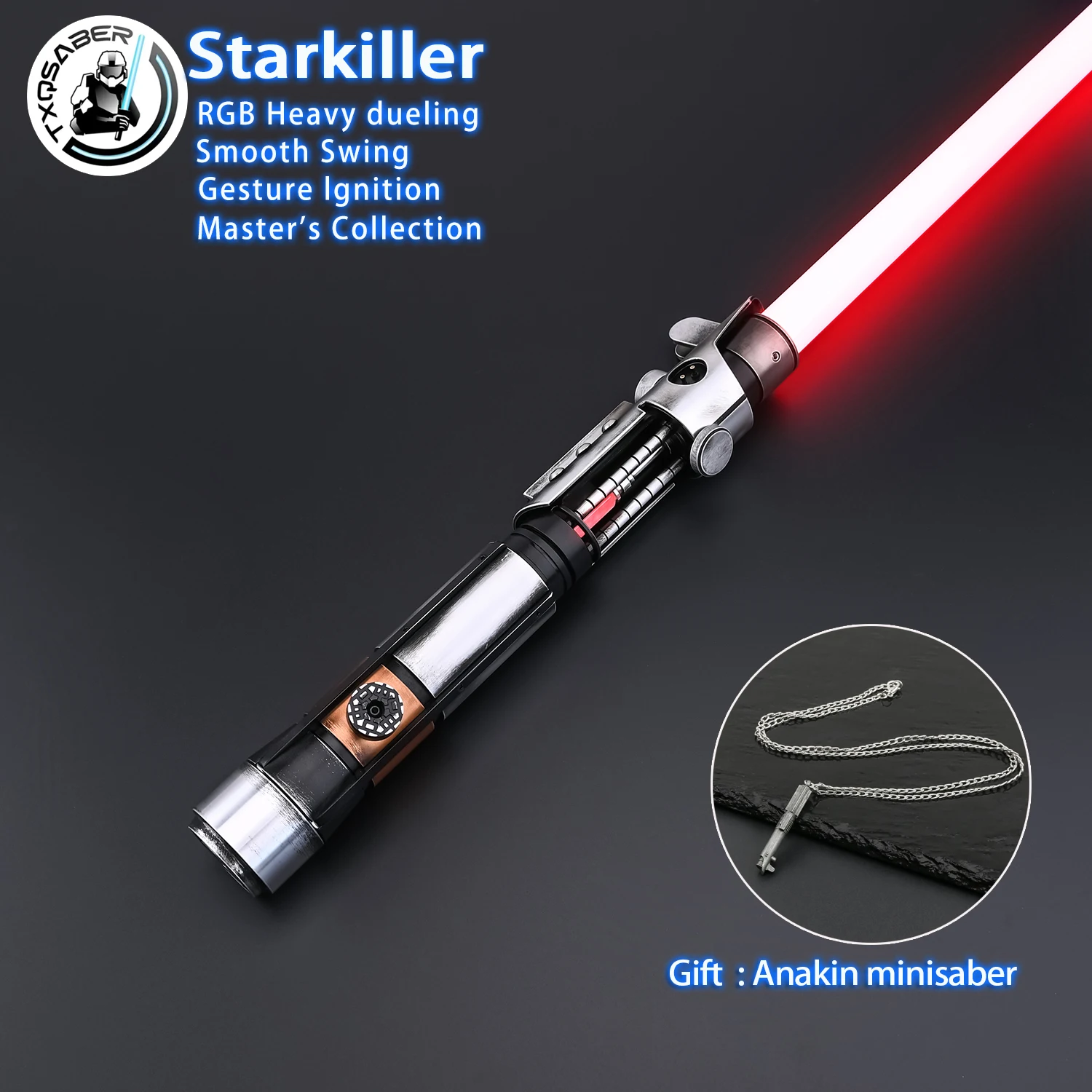 TXQSABER StarKiller TV New Lightsaber Metal Hilt Heavy Dueling Proffie 2.2 Light Sword SNV4 Neo Pixel Laser Cosplay Toy
TXQSABER StarKiller TV New Lightsaber Metal Hilt Heavy Dueling Proffie 2.2 Light Sword SNV4 Neo Pixel Laser Cosplay Toy