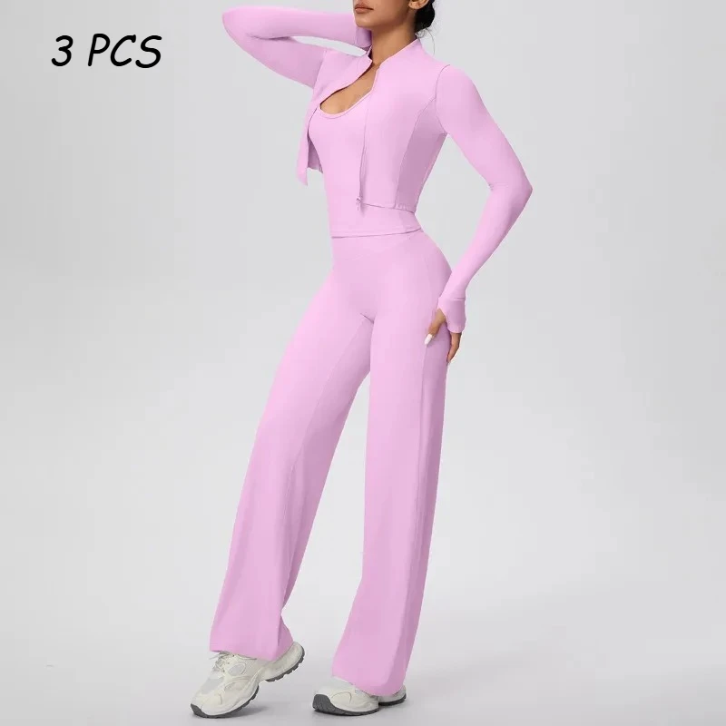 Женский бесшовный комплект для йоги из 3 предметов, пальто с длинными рукавами, жилет, широкие брюки, спортивный костюм, спортивный костюм для фитнеса, тренажерного зала, облегающий костюм с высокой талией
Женский бесшовный комплект для йоги из 3 предметов, пальто с длинными рукавами, жилет, широкие брюки, спортивный костюм, спортивный костюм для фитнеса, тренажерного зала, облегающий костюм с высокой талией
