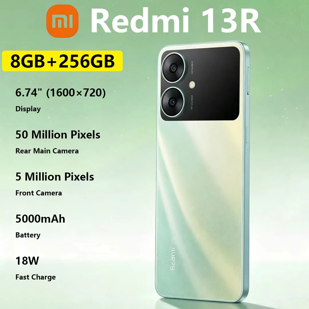 New Xiaomi Redmi 13R Camera Phone 6.74-inch Display 5000mAh Battery 18W Fast Charge Dual-SIM Smartphone 8+256GB
New Xiaomi Redmi 13R Camera Phone 6.74-inch Display 5000mAh Battery 18W Fast Charge Dual-SIM Smartphone 8+256GB