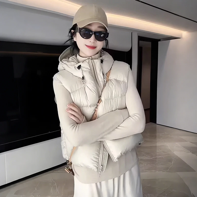 Свободный хлопковый жилет для женщин в корейском стиле, осенне-зимняя модная верхняя одежда с капюшоном, топ для полных женщин
Свободный хлопковый жилет для женщин в корейском стиле, осенне-зимняя модная верхняя одежда с капюшоном, топ для полных женщин