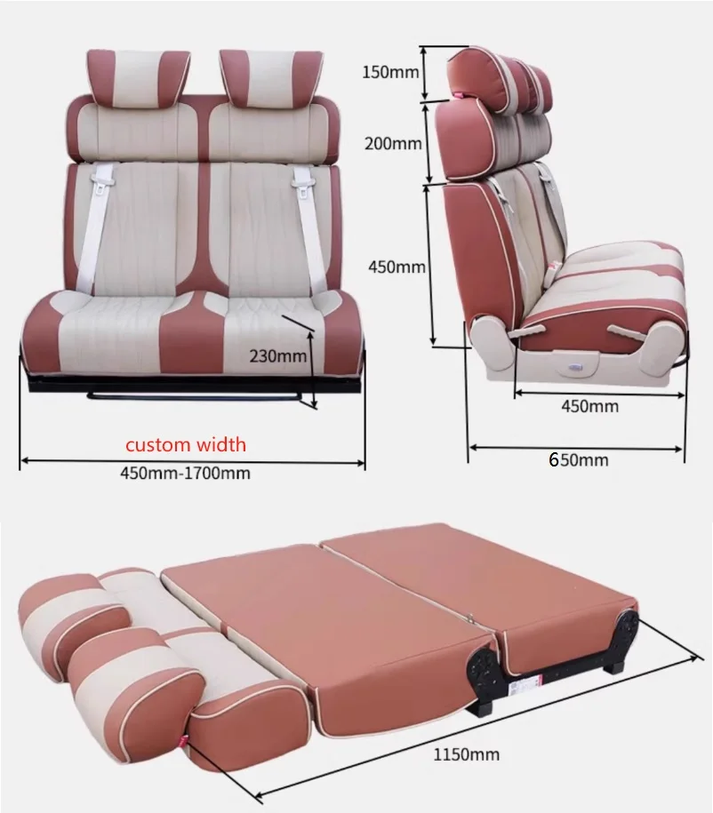 Luxury 2-Seat Folding Bed For Sprinter Or Vito Van Conversion Comfortable Style Changeover Leather Seat Comfortable Design
Luxury 2-Seat Folding Bed For Sprinter Or Vito Van Conversion Comfortable Style Changeover Leather Seat Comfortable Design