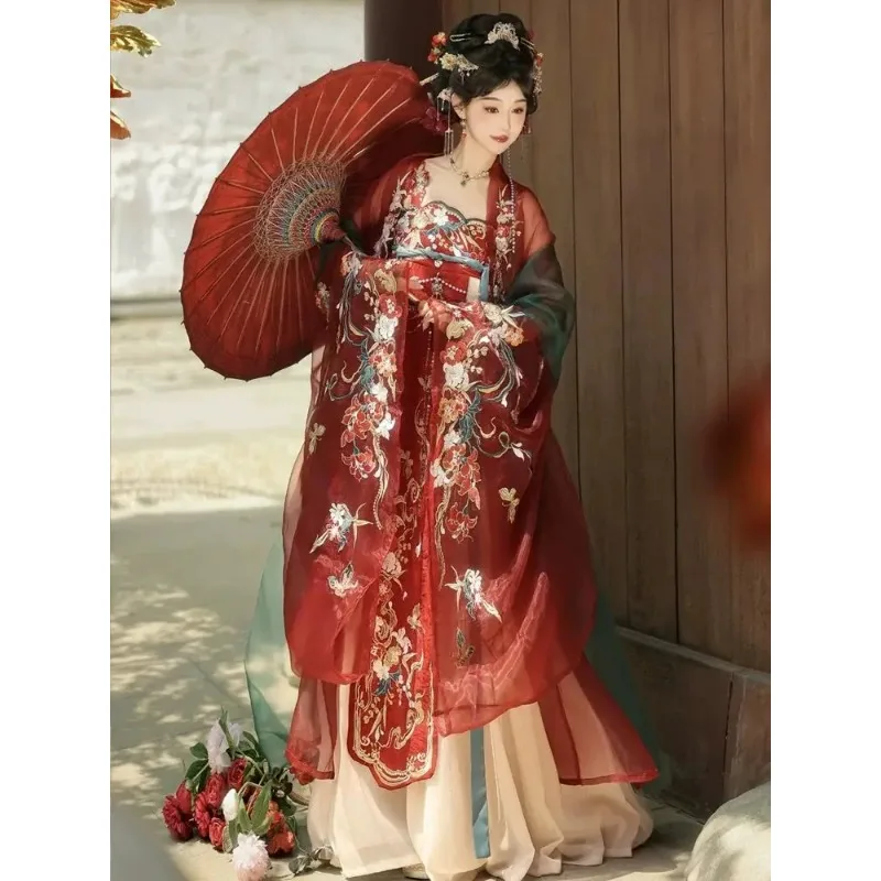 Women's red Tang Dynasty antique Hanfu, traditional Chinese costumes, Halloween dance costumes
Women's red Tang Dynasty antique Hanfu, traditional Chinese costumes, Halloween dance costumes