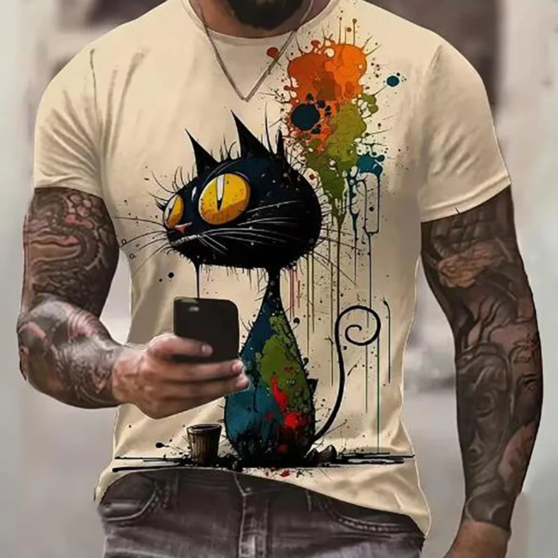 Summer Casual Cat Print 3D Short Sleeved T-shirt For Men and Women Fashionable Street Round Neck Short Sleeved Top
Summer Casual Cat Print 3D Short Sleeved T-shirt For Men and Women Fashionable Street Round Neck Short Sleeved Top