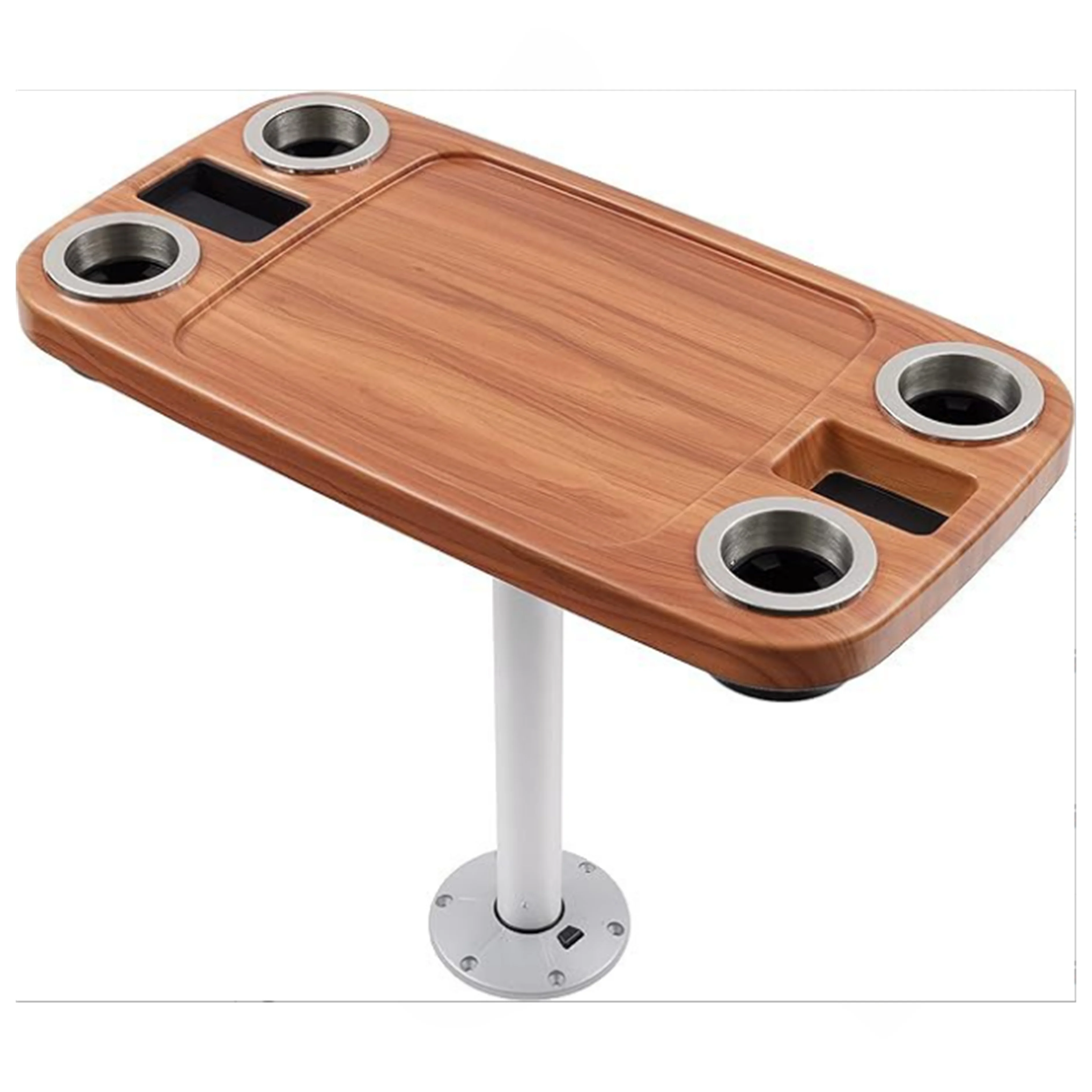 Brown Square Boat Table with Built-In Cup Holders Marine Pedestal and Lock Package-Durable Plastic Material
Brown Square Boat Table with Built-In Cup Holders Marine Pedestal and Lock Package-Durable Plastic Material