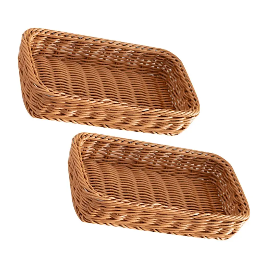2 Pcs Kitchen Utensil Tray Tableware Organizer Rectangular Holder Imitation Rattan Storage Basket Plastic
2 Pcs Kitchen Utensil Tray Tableware Organizer Rectangular Holder Imitation Rattan Storage Basket Plastic
