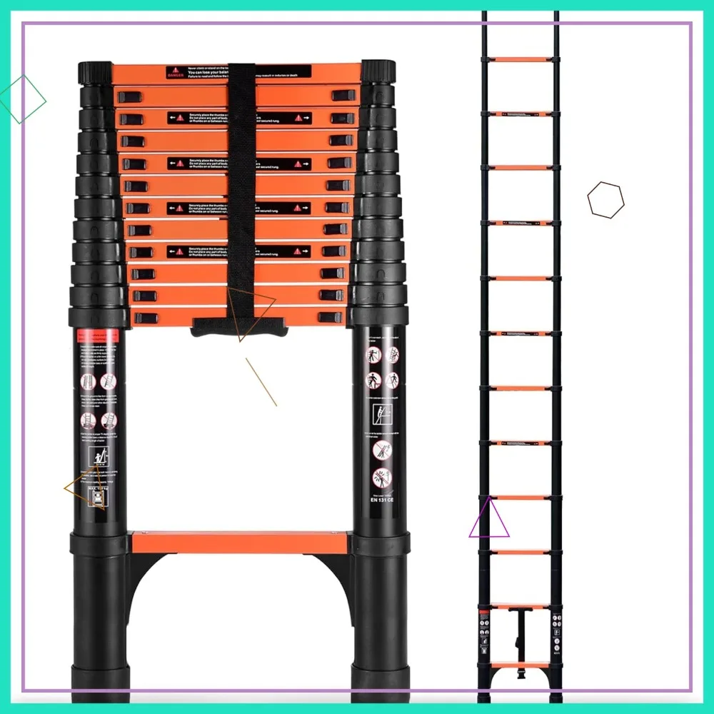 16.5 FT Telescoping Ladder, Aluminum Extension Ladder, 330 lbs Load Capacity, Multi-Purpose Collapsible Ladder for Home and Work
16.5 FT Telescoping Ladder, Aluminum Extension Ladder, 330 lbs Load Capacity, Multi-Purpose Collapsible Ladder for Home and Work