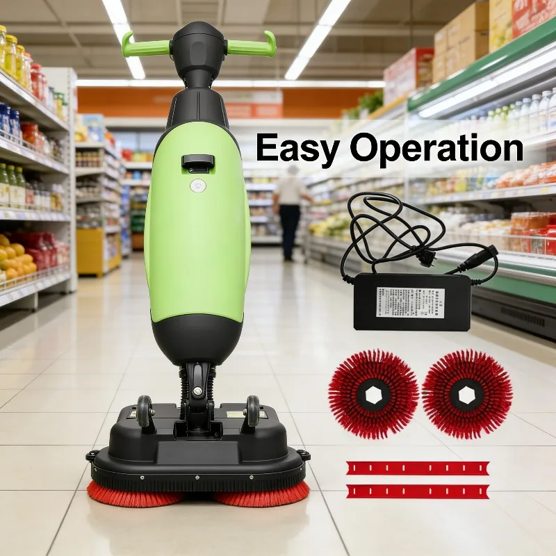 Commercial Hand Push Floor Scrubber 15 Inch Portable Walk Behind Floor Scrubber Dryer for Small Business Store Cafe Floor
Commercial Hand Push Floor Scrubber 15 Inch Portable Walk Behind Floor Scrubber Dryer for Small Business Store Cafe Floor