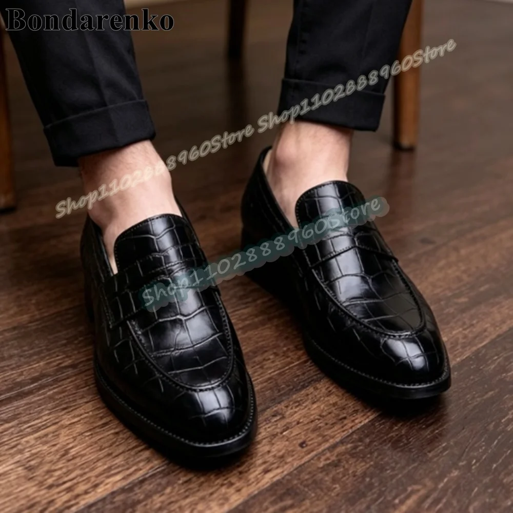 Business Black Crocodile Skin Leather Plain Men Pumps Flats Party Shoes For Men Slip On Banquet Fashion Catwalk 2026 Men Pumps
Business Black Crocodile Skin Leather Plain Men Pumps Flats Party Shoes For Men Slip On Banquet Fashion Catwalk 2026 Men Pumps