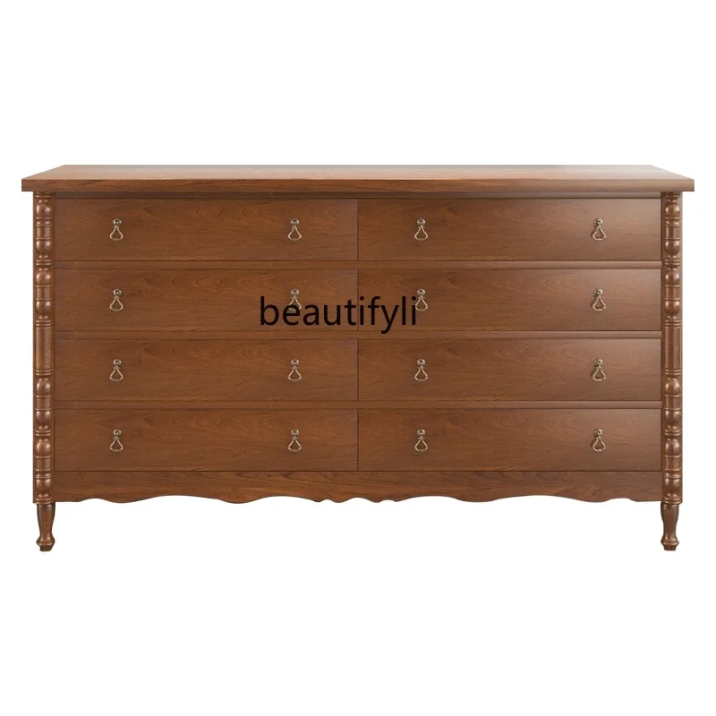 ss25 American solid wood retro eight-bucket cabinet walnut side cabinet medieval bedroom storage cabinet
ss25 American solid wood retro eight-bucket cabinet walnut side cabinet medieval bedroom storage cabinet