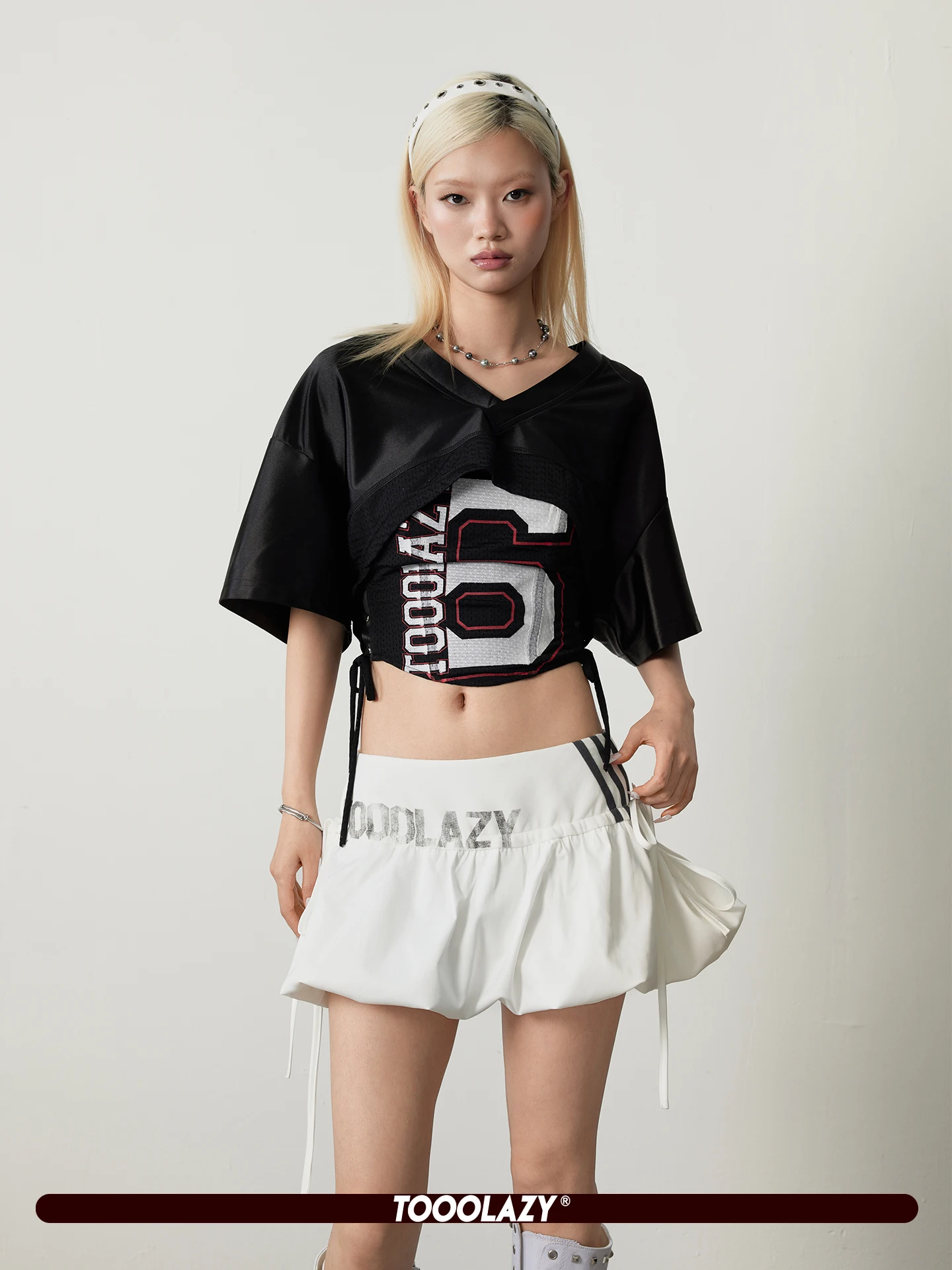 TOOOLAZY Summer 2026 Black Sports T-Shirt Street Style Letter Print Short Sleeve V-Neck Top Polyester Spandex Blend Women's F...
TOOOLAZY Summer 2026 Black Sports T-Shirt Street Style Letter Print Short Sleeve V-Neck Top Polyester Spandex Blend Women's F...