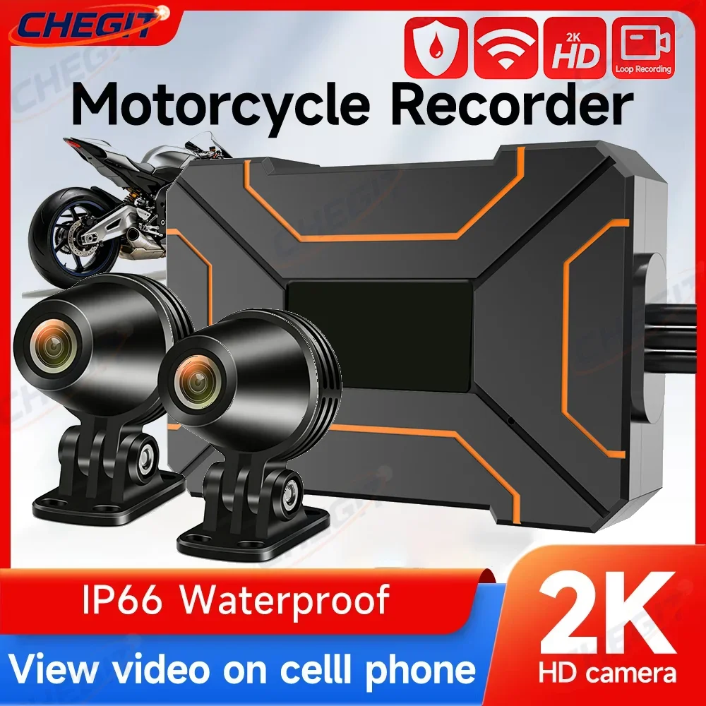 2K/1080P Dual Lens Motorcycle Dash Cam IP66 Waterproof Motorbike Video Connect TF Card Supported Full HD Loop Recording Camera
2K/1080P Dual Lens Motorcycle Dash Cam IP66 Waterproof Motorbike Video Connect TF Card Supported Full HD Loop Recording Camera