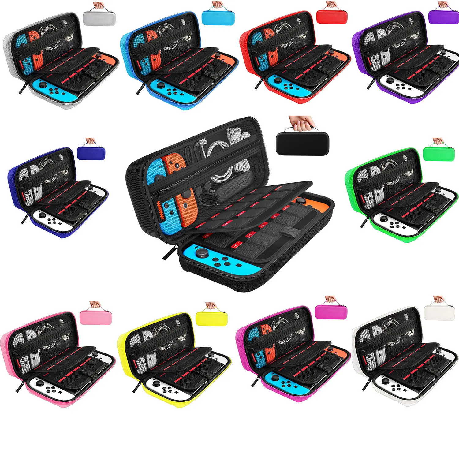 Portable Hard Shell Travel Bag Waterproof Switch Storage Bag Suitable For Nintendo Switch/OLED Host EVA Material Protective Box
Portable Hard Shell Travel Bag Waterproof Switch Storage Bag Suitable For Nintendo Switch/OLED Host EVA Material Protective Box
