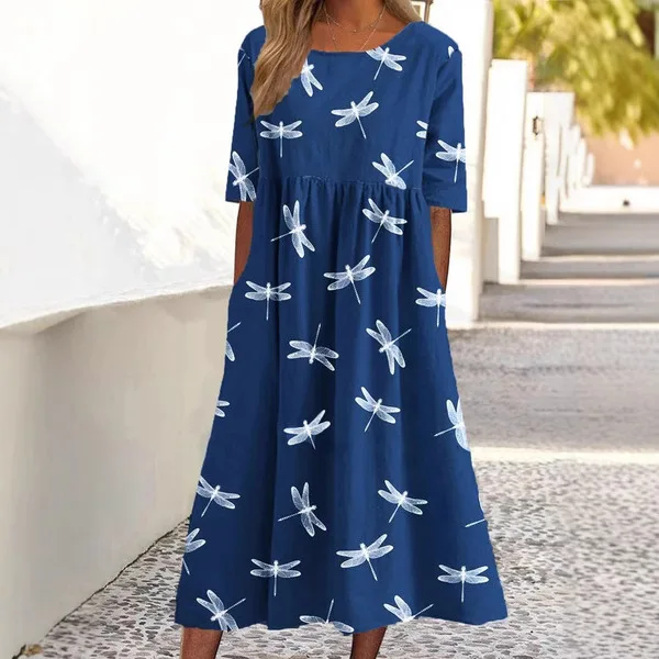 2025 Summer New Mid-waist Women's Casual and Comfortable Crew Neck 3D Printed Dress
2025 Summer New Mid-waist Women's Casual and Comfortable Crew Neck 3D Printed Dress