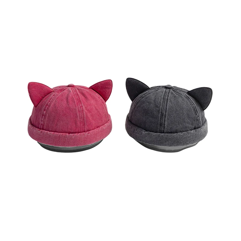 Cute Sweet Cat Ears Brimless Hat Personality Casual Solid Color Beanie Hat Cotton Breathable Washed Old Unisex Beanie Cap
Cute Sweet Cat Ears Brimless Hat Personality Casual Solid Color Beanie Hat Cotton Breathable Washed Old Unisex Beanie Cap