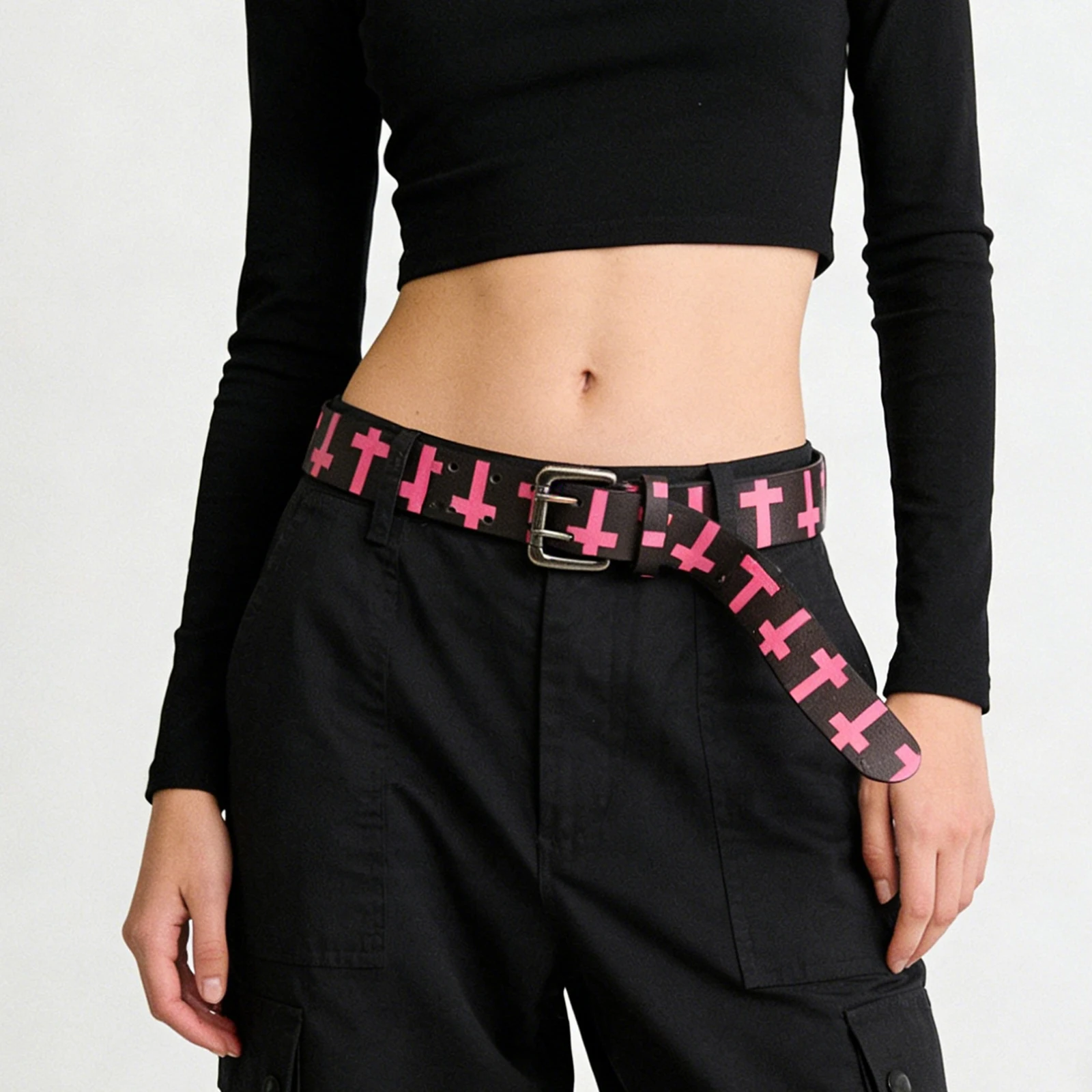 Black pink Original Double-Pin Buckle Western cross Print Strap Metal Buckle Print Cow Leather Men Belt Jeans Casual Pants Strap
Black pink Original Double-Pin Buckle Western cross Print Strap Metal Buckle Print Cow Leather Men Belt Jeans Casual Pants Strap