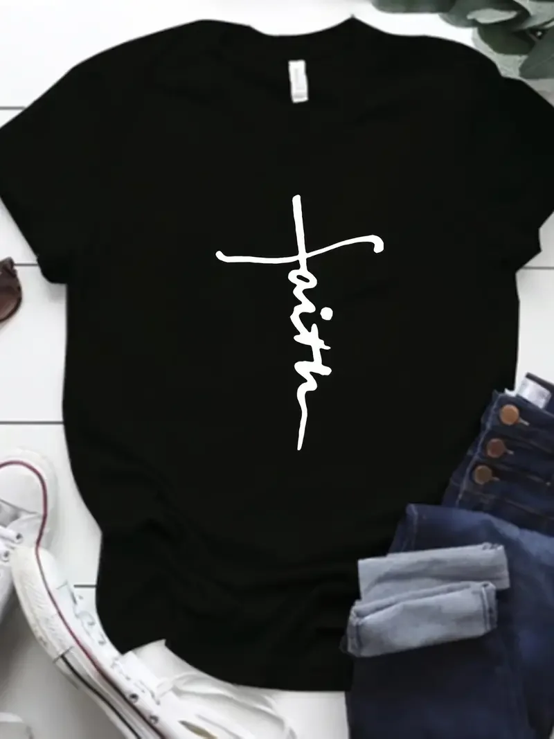 Plus Size Letter Print Short Sleeve T-shirt Women's Plus Medium Stretch Casual Tee
Plus Size Letter Print Short Sleeve T-shirt Women's Plus Medium Stretch Casual Tee