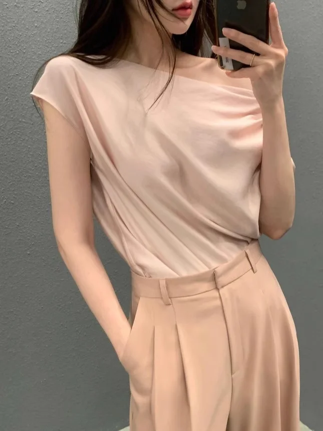 Slimming Chic oulder-baring Loose Fit Summer irt for Women Casual Versatile ort Sve Asymmetrical Design Cotton Blend
Slimming Chic oulder-baring Loose Fit Summer irt for Women Casual Versatile ort Sve Asymmetrical Design Cotton Blend