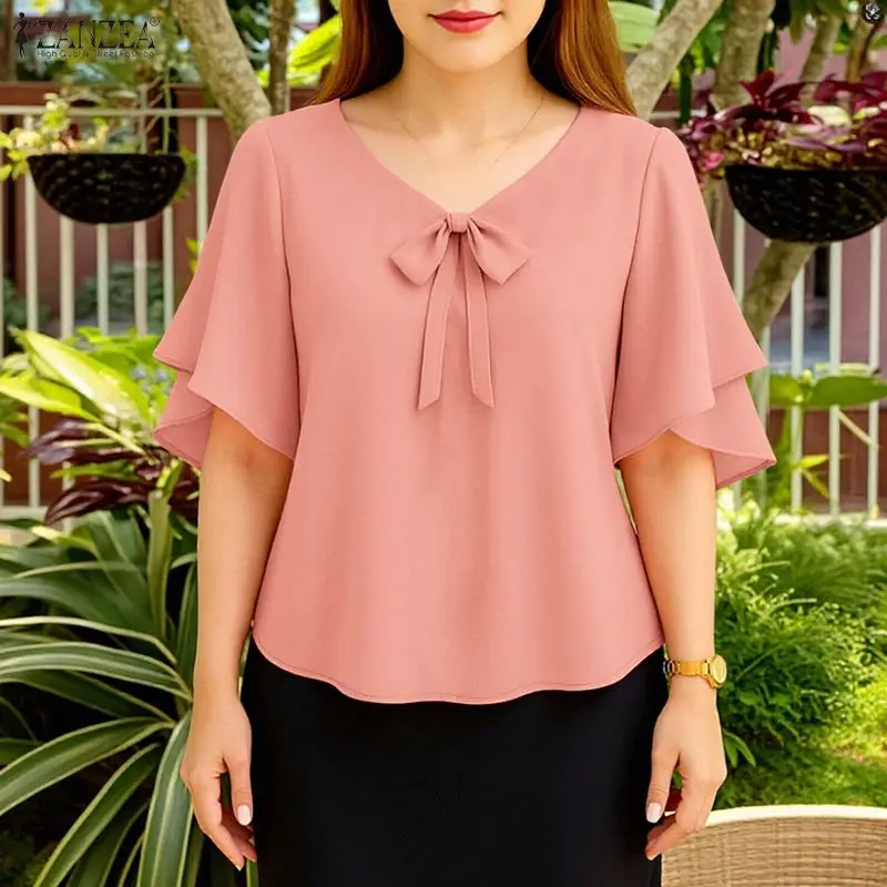 2026 Summer Blouse ZANZA Elegant Women V Neck Half Sleeve Tops Stylish Solid OL Work Shirt Mujer Casual Female Holiday Tunic
2026 Summer Blouse ZANZA Elegant Women V Neck Half Sleeve Tops Stylish Solid OL Work Shirt Mujer Casual Female Holiday Tunic