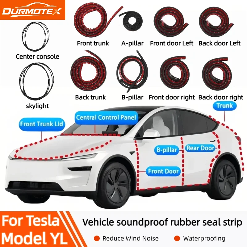 For All Tesla Model YL/Y Juniper 2021-2026 Door Seal Kit Soundproof Rubber Weather Strip Wind Noise Reduction Kit
For All Tesla Model YL/Y Juniper 2021-2026 Door Seal Kit Soundproof Rubber Weather Strip Wind Noise Reduction Kit