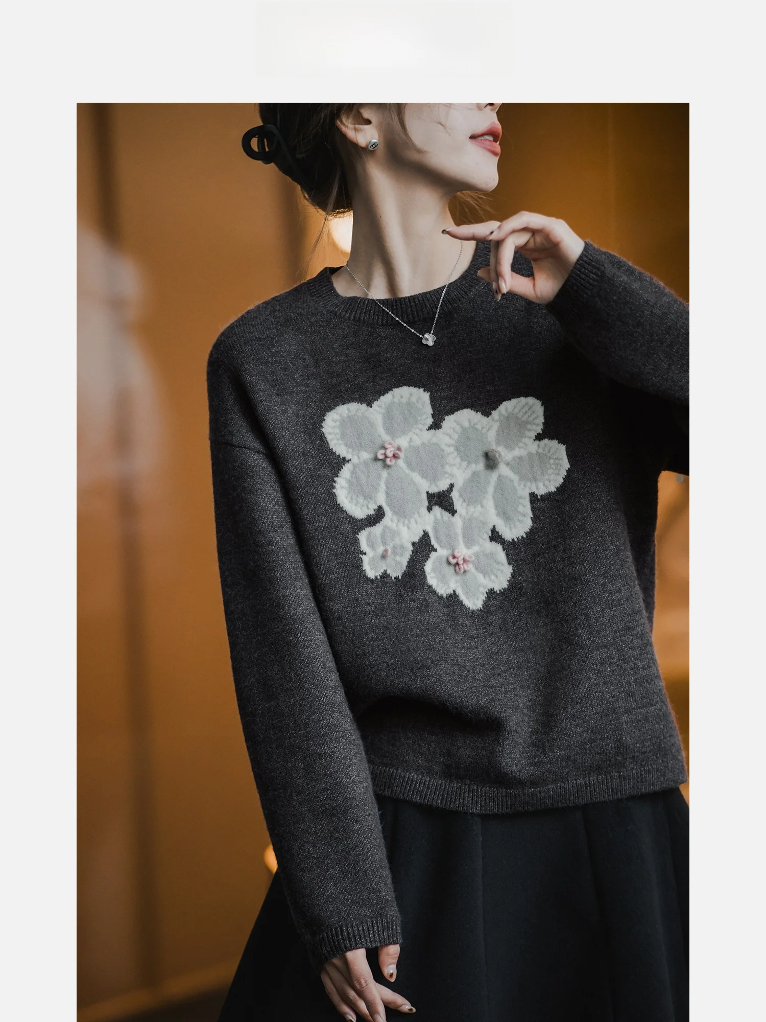 Весна 2026 Женский свитер с цветочным узором, 3D вязаный крючком топ, нежный и стильный, для повседневной носки, прямой крой
Весна 2026 Женский свитер с цветочным узором, 3D вязаный крючком топ, нежный и стильный, для повседневной носки, прямой крой