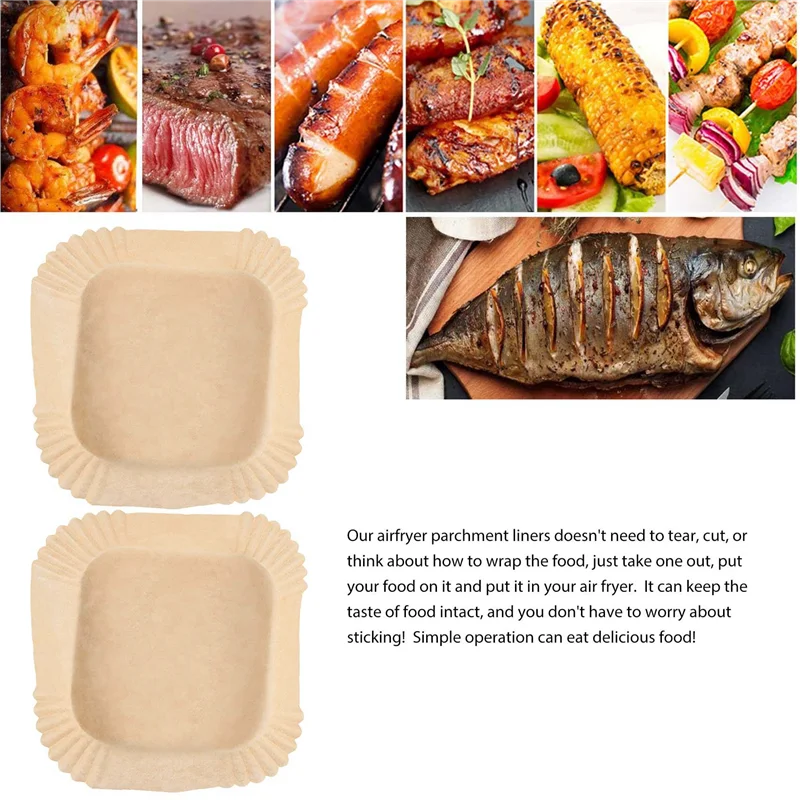 A35R 50 шт. пергаментная бумага для фритюрницы с масляной щеткой, вкладыши для фритюрницы, квадратная 6,3-дюймовая одноразовая бумага для выпечки, листы для фритюрницы
A35R 50 шт. пергаментная бумага для фритюрницы с масляной щеткой, вкладыши для фритюрницы, квадратная 6,3-дюймовая одноразовая бумага для выпечки, листы для фритюрницы