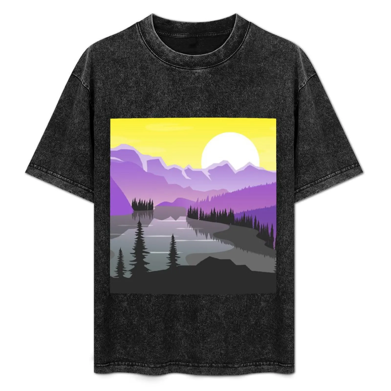 Nonbinary Pride Landscape T-Shirt Casual Fashion Print Tee Top
Nonbinary Pride Landscape T-Shirt Casual Fashion Print Tee Top