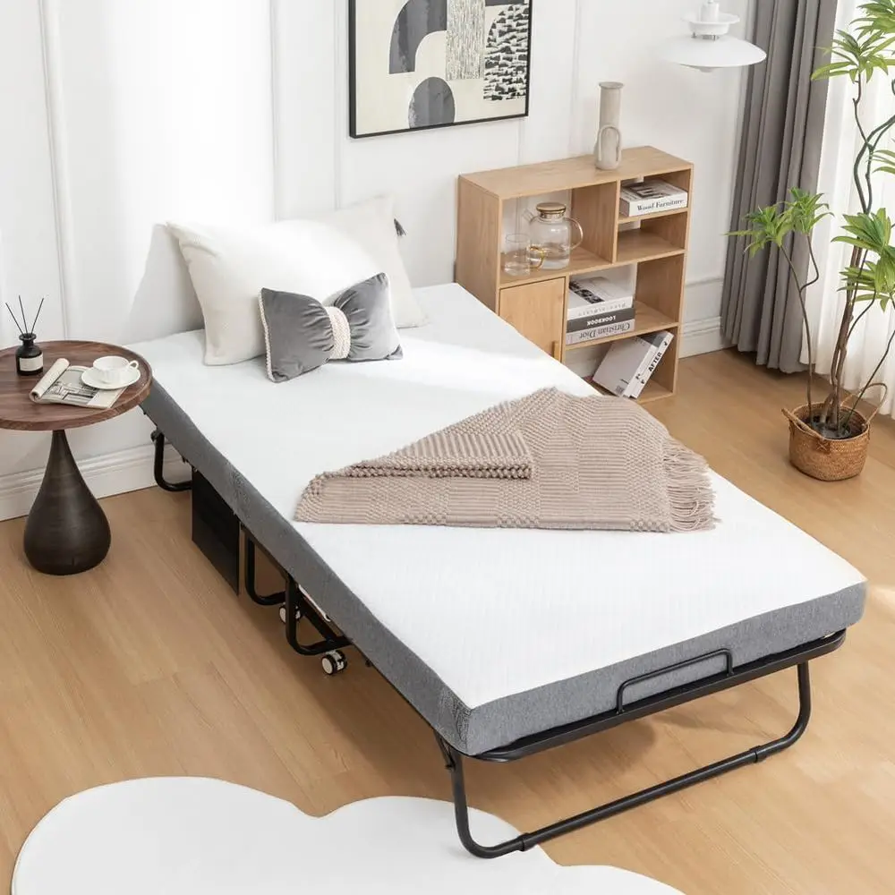 75 x 38 Adult-Sized Portable Folding Bed with 5 Memory Foam Mattress and Metal Frame
75 x 38 Adult-Sized Portable Folding Bed with 5 Memory Foam Mattress and Metal Frame
