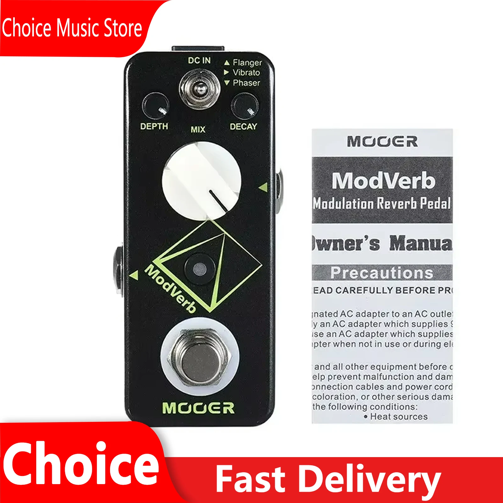 MOOER Modverb Guitar Effects Pedal Modulation Reverb Effect Modverb MRV4 Flanger Vibrato Phaser Pedal Guitar Parts Accessories