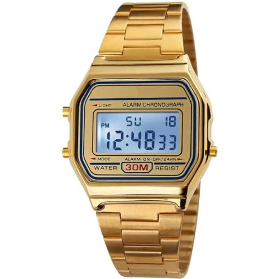 PASOY Men's Digital Stainless Steel Watch Backlit Multifunction Stopwatch Waterproof Sport Watches
PASOY Men's Digital Stainless Steel Watch Backlit Multifunction Stopwatch Waterproof Sport Watches