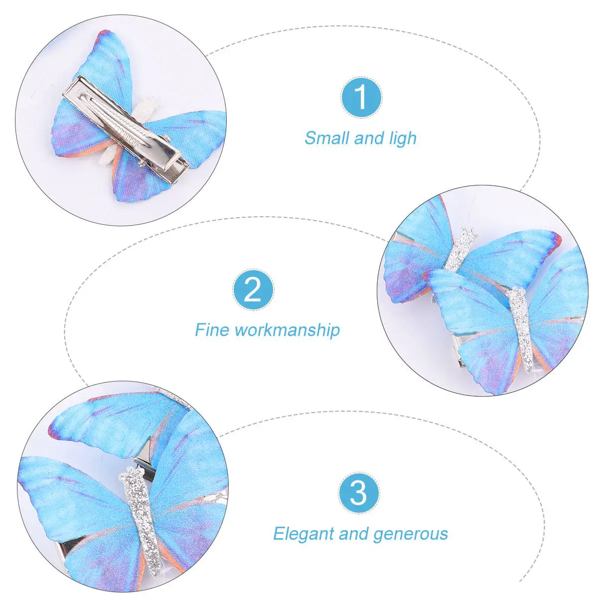 5Pcs Fairy Bowknot Hair Barrette Butterflies Hairpin Lightweight Compact Duckbill Clip for Office Party Home Elegant Hair
5Pcs Fairy Bowknot Hair Barrette Butterflies Hairpin Lightweight Compact Duckbill Clip for Office Party Home Elegant Hair