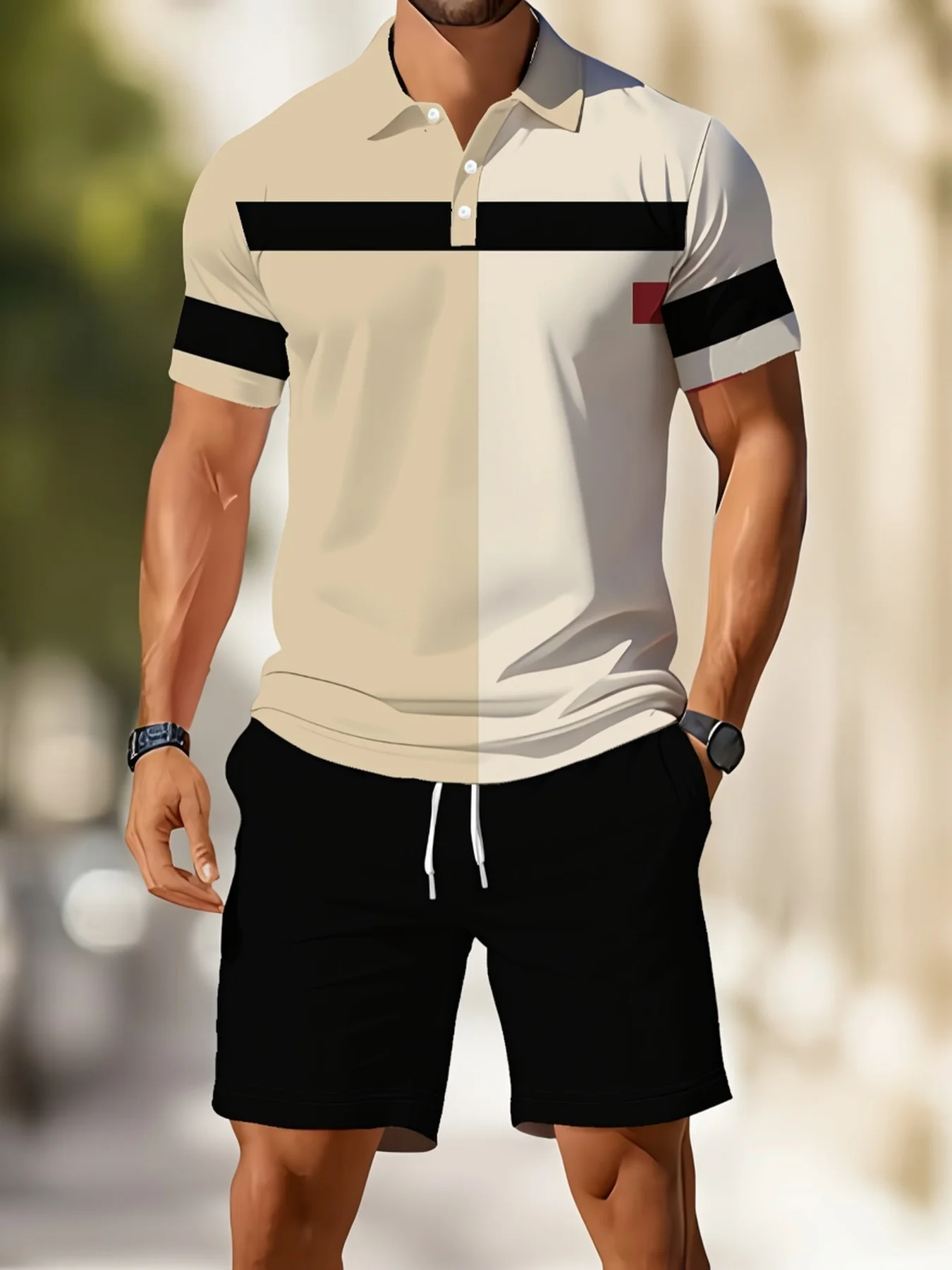 2026 Summer Best-Sellers Striped Print Men's Short-Sleeve Polo Set Breathable Casual Fashionable Outdoor and Streetwear
2026 Summer Best-Sellers Striped Print Men's Short-Sleeve Polo Set Breathable Casual Fashionable Outdoor and Streetwear