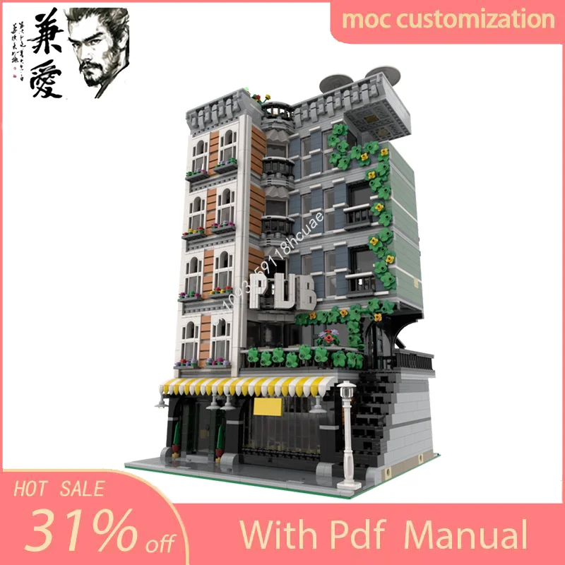 MOC Custom Modular Building PUB House Street View Model Building Block Diy Creative Assembly Educational Bricks Toys Kid Gift
MOC Custom Modular Building PUB House Street View Model Building Block Diy Creative Assembly Educational Bricks Toys Kid Gift