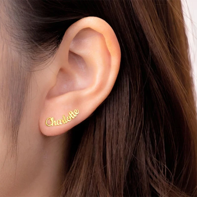Personalized Name Simple Earrings Custom Stainless Steel Luxury Earrings Birthday Party Mother's Day Gift Women Jewelry
Personalized Name Simple Earrings Custom Stainless Steel Luxury Earrings Birthday Party Mother's Day Gift Women Jewelry
