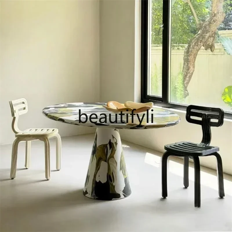 ls 42Medieval hand-painted oil painting dining table round creative negotiation table
ls 42Medieval hand-painted oil painting dining table round creative negotiation table