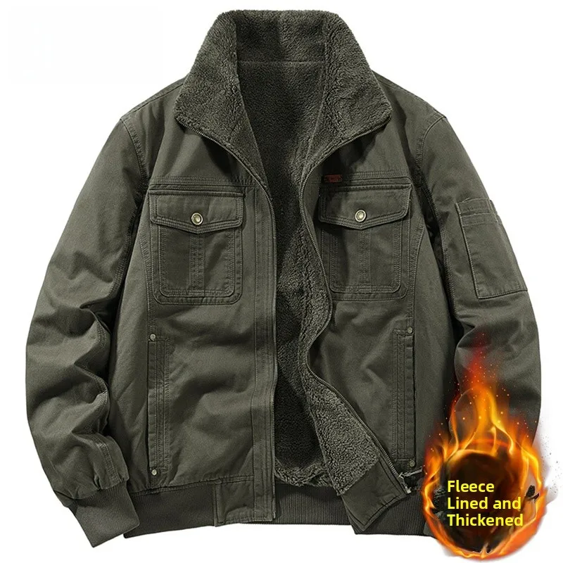 Men's Winter Thiened Fce Lined Cotton Jaet Casual Stand Collar Multi ket Versatile Warm Cotton Coat
Men's Winter Thiened Fce Lined Cotton Jaet Casual Stand Collar Multi ket Versatile Warm Cotton Coat