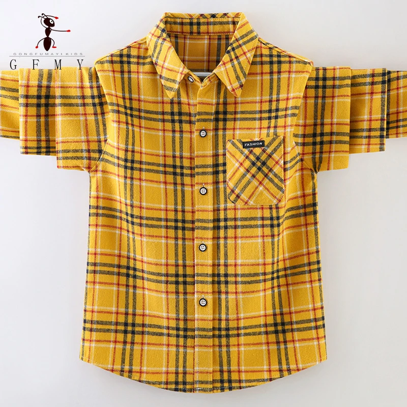 GFMY Children's Plaid Shirt 100% Cotton Frayed Shirt Boys Stand Collar Long Sleeve Casual Cardigan Spring Autumn Children's Tops
GFMY Children's Plaid Shirt 100% Cotton Frayed Shirt Boys Stand Collar Long Sleeve Casual Cardigan Spring Autumn Children's Tops