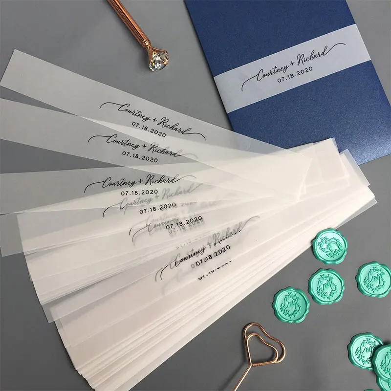 Personalized Wedding Invitation Belly Bands Vellum Paper Closure Bands for 5 X 7 Invitations Wedding Vellum Paper Belly Bands
Personalized Wedding Invitation Belly Bands Vellum Paper Closure Bands for 5 X 7 Invitations Wedding Vellum Paper Belly Bands