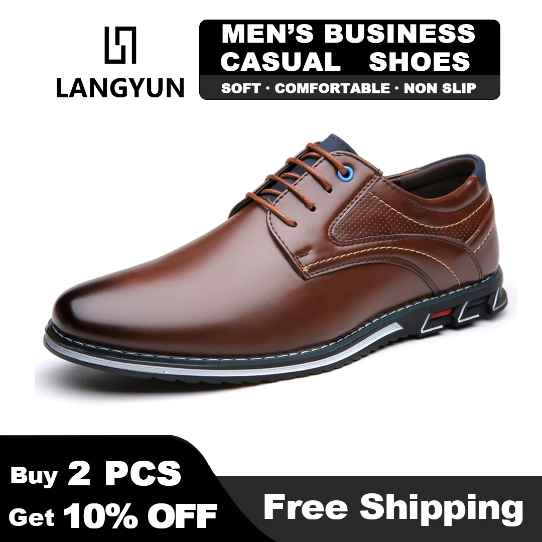 LANGYUN Men's Business Casual Dress Shoes | Lightweight Breathable Premium PU Leather Sneakers with Non-slip Sole
LANGYUN Men's Business Casual Dress Shoes | Lightweight Breathable Premium PU Leather Sneakers with Non-slip Sole