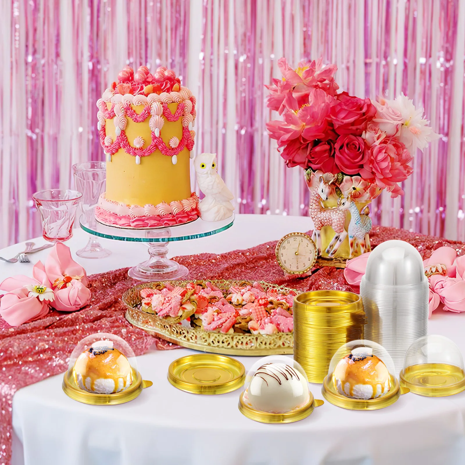 Egg Yolk Crisp Box 50 100pcs Golden Tray Packing Container Round Plastic Dome Cupcake Baking Storage Box
Egg Yolk Crisp Box 50 100pcs Golden Tray Packing Container Round Plastic Dome Cupcake Baking Storage Box