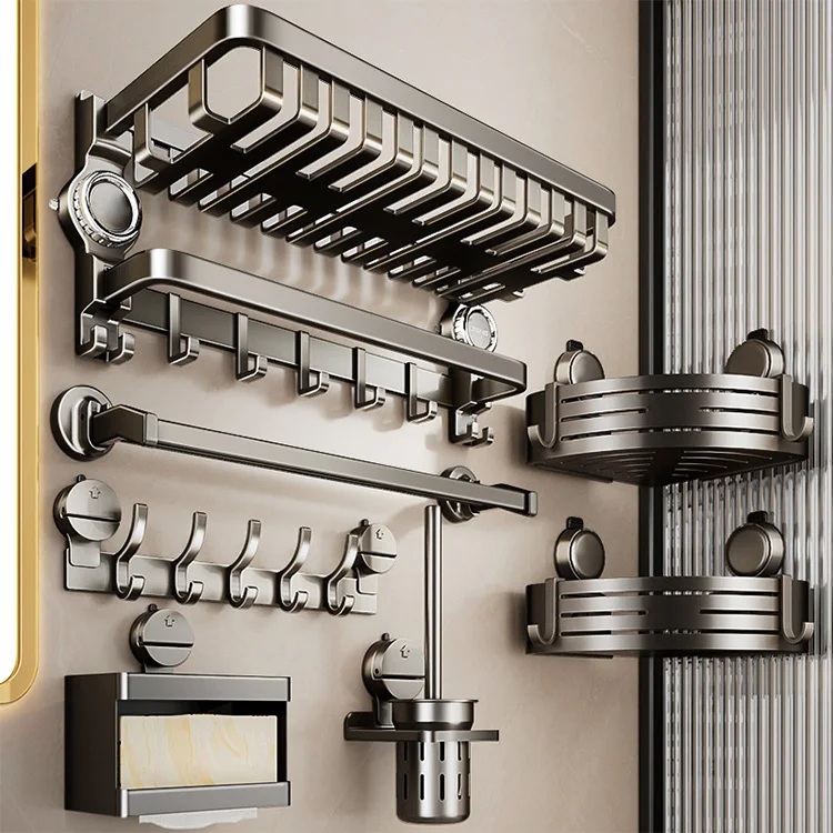 Aluminum Folding Towel Rack Punch-Free Wall-Mounted Suction Cup Bathroom Towel Shelf Storage Organizer for Hotel Bedroom Gym
Aluminum Folding Towel Rack Punch-Free Wall-Mounted Suction Cup Bathroom Towel Shelf Storage Organizer for Hotel Bedroom Gym
