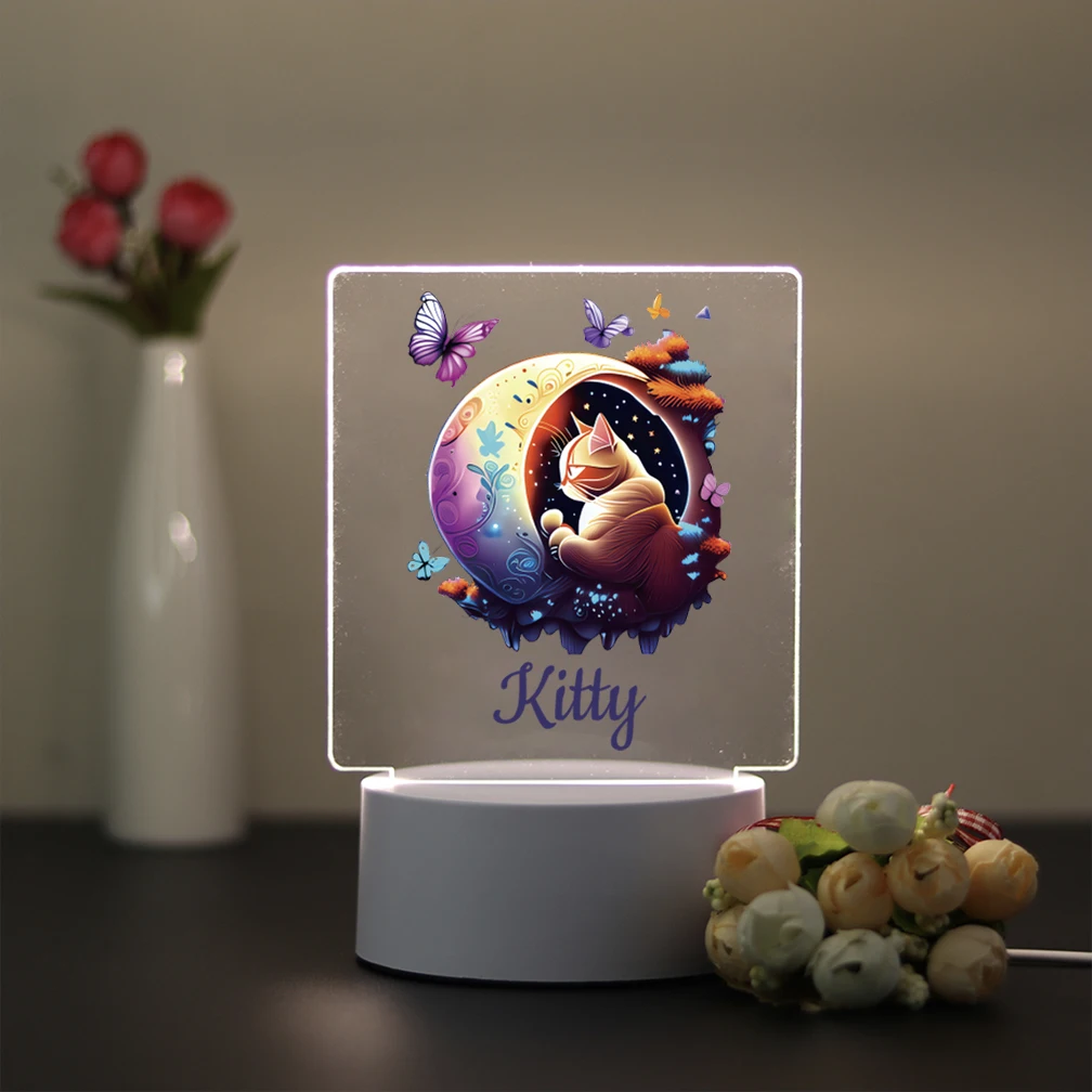 1 pc colored cat time UV Print Personalized Name 3D Touch LED Night Light Acrylic 3d Lamp For Living Room Kids Room
1 pc colored cat time UV Print Personalized Name 3D Touch LED Night Light Acrylic 3d Lamp For Living Room Kids Room